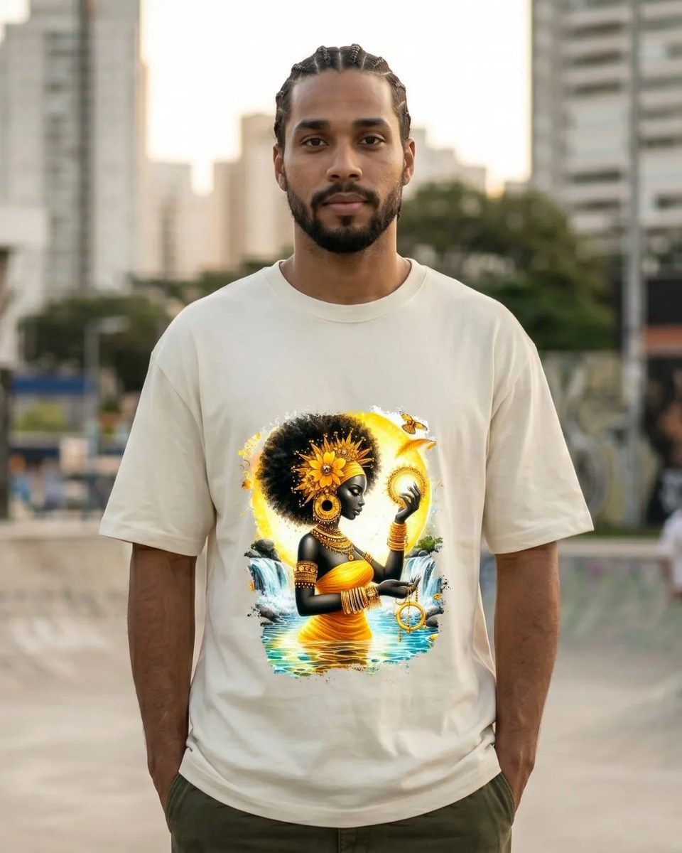 Camiseta Premium Algodão Oxum Axé Umbanda Candomblé