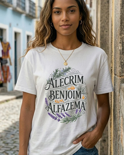 Camiseta Algodão Benjoim Alecrim Alfazema Defumação Umbanda