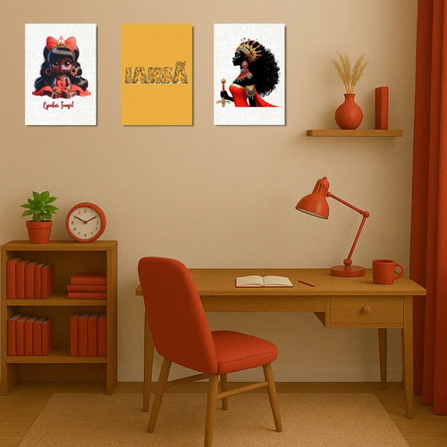 Kit 3 Quadros Iansã 20x28cm - Umbanda Candomblé