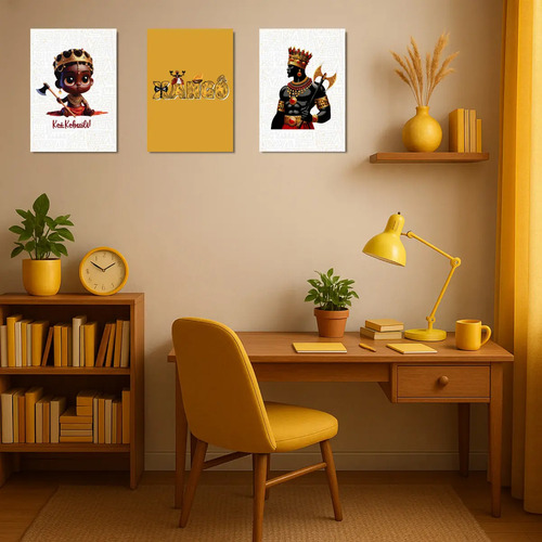 Kit 3 Quadros Xangô 20x28cm - Umbanda Candomblé